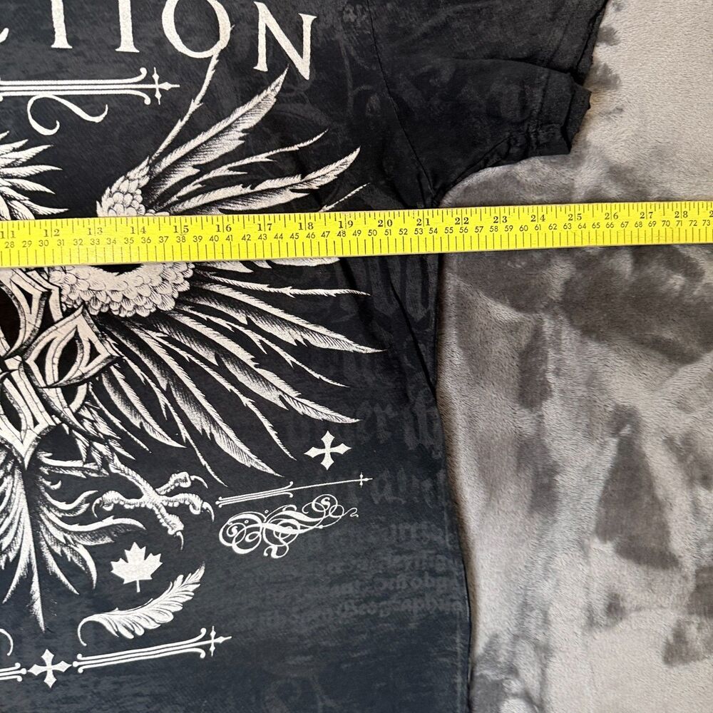 Vintage Y2K Affliction Georges St-Pierre Eagle Tribal Wings Black Size Large - Picture 5 of 7